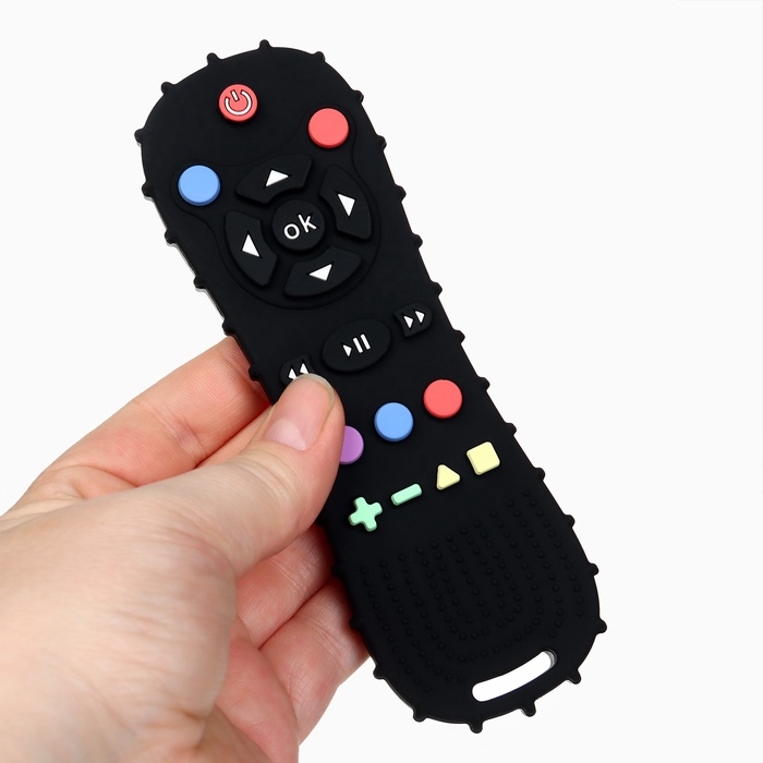 Прорезыватель силиконовый для зубов &laquo;Пульт от телевизора&raquo;, от 0 мес., чёрный