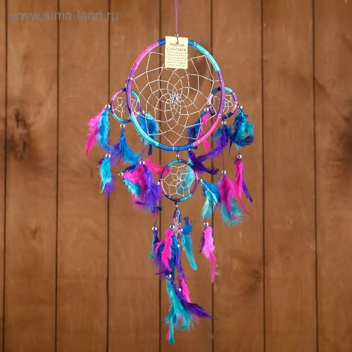 Ловец снов "Пять колец" разноцветный (2) 25х0,5х50 см