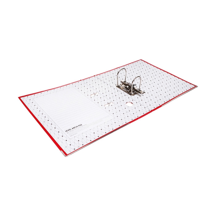 Папка-регистратор 75мм, А4, Calligrata "Mega", бумвинил, с карманом на корешке, нижний металлический кант, красная