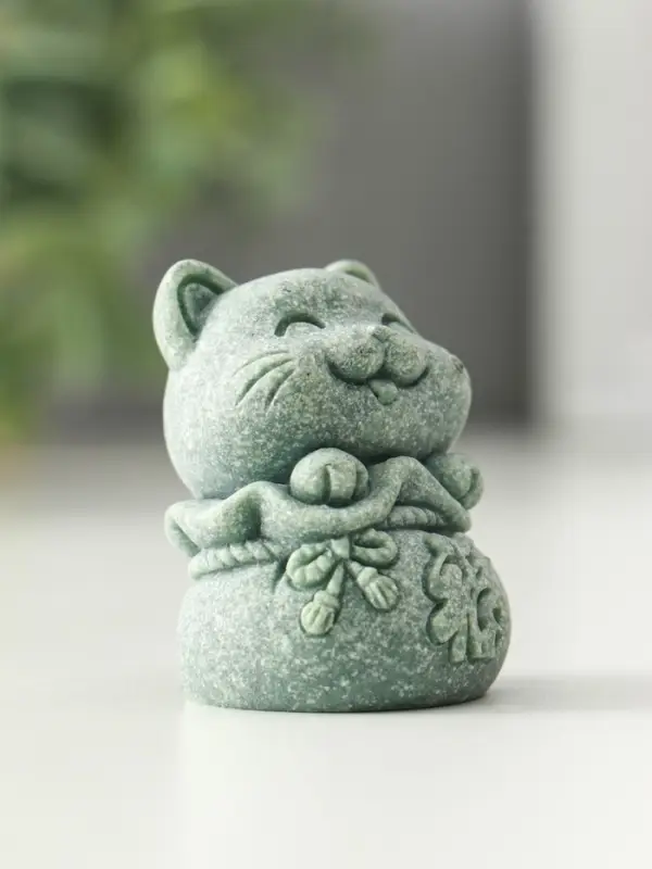 Сувенир песчаник "Манэки-нэко" набор 4 шт 4,3х4х5,5 см