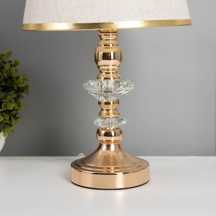 Лампа настольная "Мастер" 1х40Вт Е27+подсветка LED 5Вт золото 25х25х42см