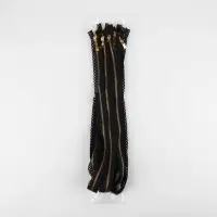 Молния металлическая, №3, неразъёмная, замок автомат, 60 см, чёрная