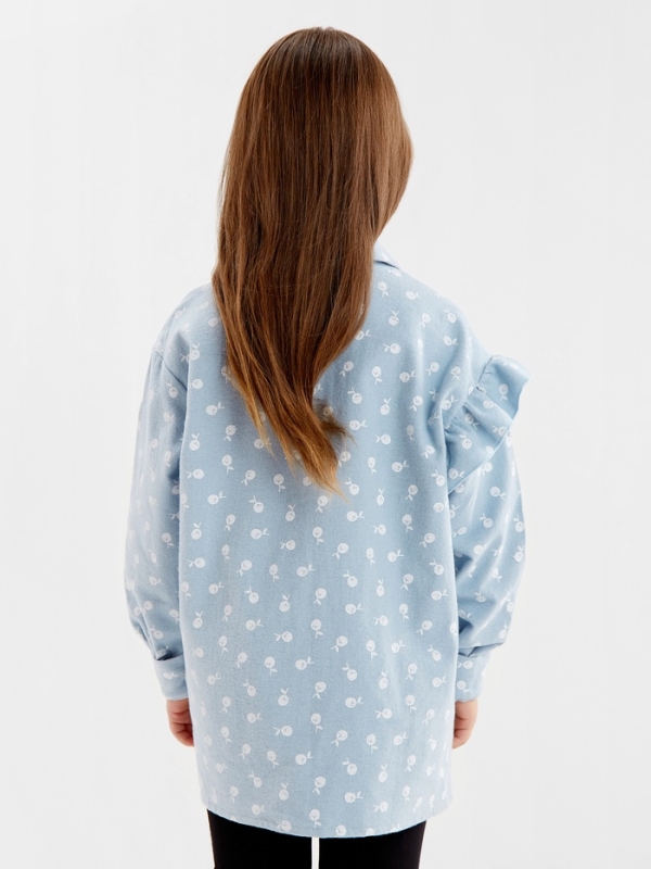 Рубашка детская с воланом KAFTAN р.38 (146-152 см), синий