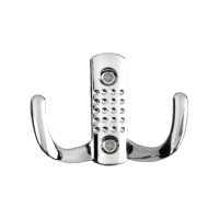 Крючок мебельный ТУНДРА TKD011, двухрожковый, хром