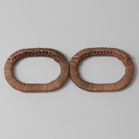 Ручки для сумок деревянные, плетёные, d = 9,8 &times; 5,9 / 13,5 &times; 9,5 см, 2 шт, цвет коричневый