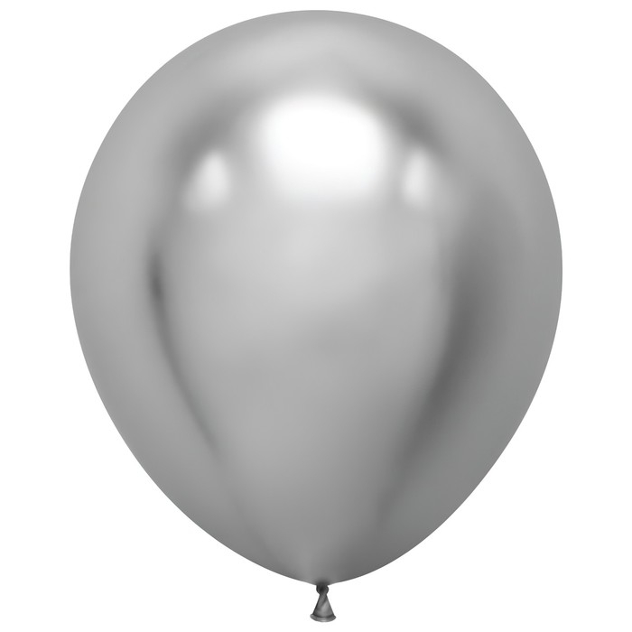 Шар латексный 18 Шар латексный 18", хром, серебро, набор 10 шт.