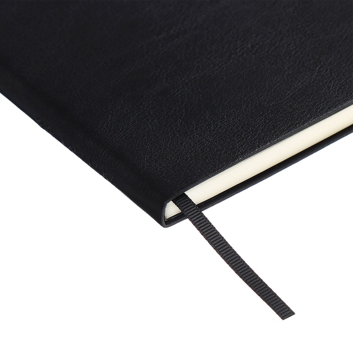 Еженедельник датир 2025г мягк обл иск кож А5 80л ESCALADA, бл тис, кр бл 70 г/м&sup2;, чёрный