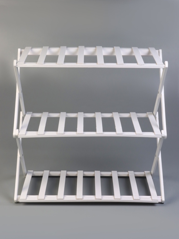 Подставка для цветов Greengo, 3 полки, 50 &times; 25 &times; 46 см, напольная, бамбук, белая