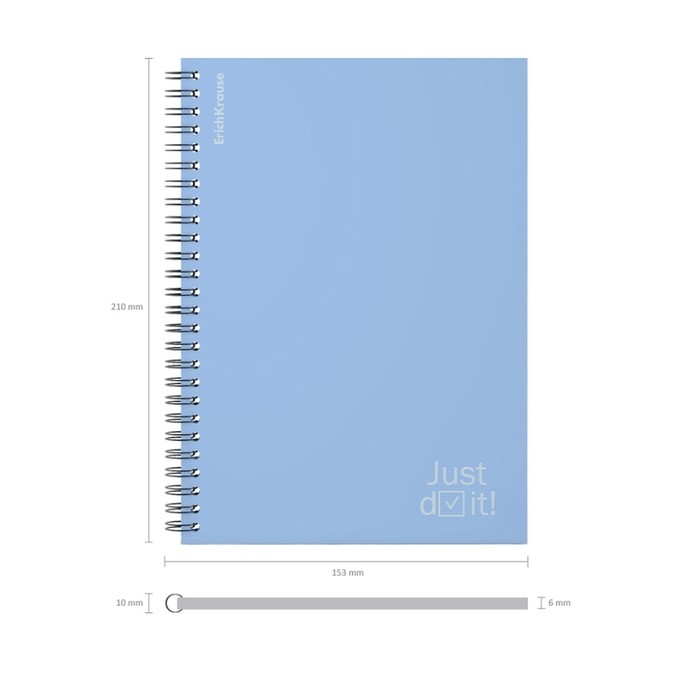 Тетрадь на спирали, 80 листов в клетку, ErichKrause Symbol, пластиковая обложка, блок офсет 100% белизна, голубая