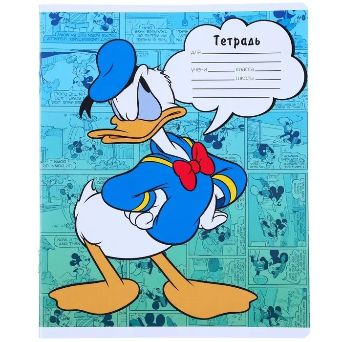 Тетрадь в линейку 24 листа, 5 видов МИКС, обложка мелованная бумага, &laquo;Минни Маус&raquo;