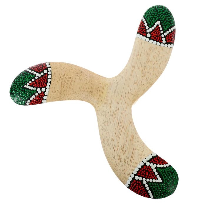 Сувенир "Бумеранг тройной с точечной росписью" 23х23х1 см МИКС