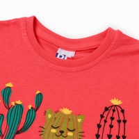 Футболка для девочки, цвет коралловый, рост 110 см Футболка для девочки, цвет коралловый, рост 110 см