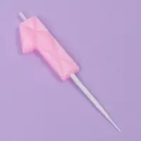 Свеча для торта &laquo;Цифра 1&raquo;, светло-розовая