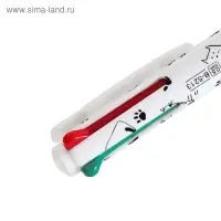 Ручка шариковая многоцветная, автоматическая 4 цвета, цвет корпуса МИКС с рисунком, штрихкод на штуке