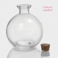 Банка стеклянная для хранения сыпучих продуктов Доляна &laquo;Парфе&raquo;, 220 мл, 9&times;9&times;10 см, с пробковой крышкой