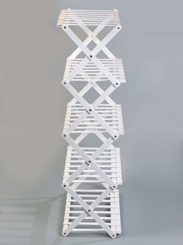 Подставка для цветов Greengo, 5 полок, 50 &times; 25 &times; 89 см, напольная, бамбук, белая