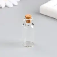 Маленькая стеклянная баночка прозрачная &laquo;Бутылочка с пробкой&raquo;, для творчества и декора, 5 мл, 4&times;1.8&times;1.8 см