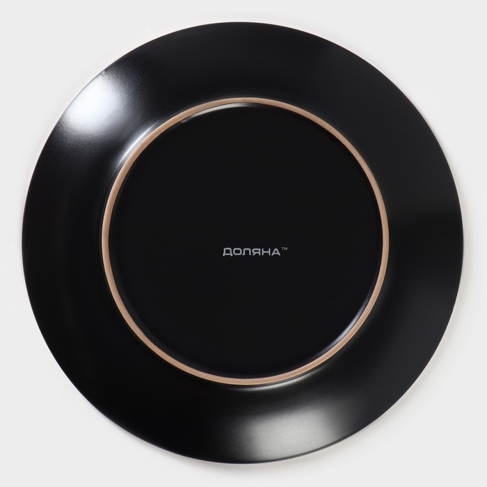 Тарелка керамическая обеденная Доляна &laquo;Ваниль&raquo;, d=27 см, цвет чёрный