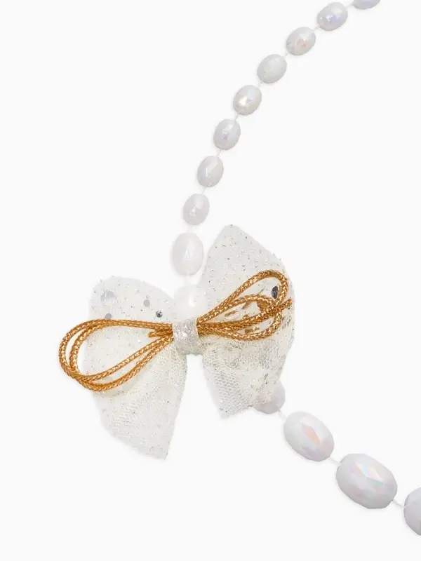 Бусы детские Выбражулька &laquo;Бант&raquo;, граненые бусины, 40 см, цвет белый