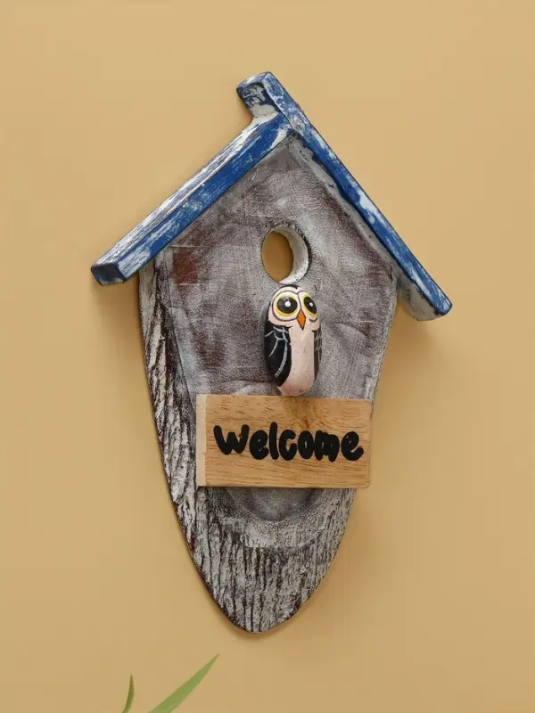 Панно "WELCOME" дерево 15х3х20 см, цв. белый