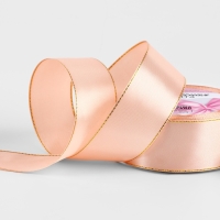 Лента атласная &laquo;Золотые нити&raquo;, 40 мм &times; 23 &plusmn; 1 м, цвет розовое золото №107