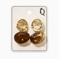 Серьги акрил "Хиты сезона", галтовка, цвет коричневый в золоте