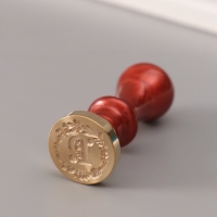 Печать для сургуча с пластиковой ручкой "Венок с буквой N" 2,5х2,5х6,3 см