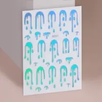 Наклейки для ногтей &laquo;Мороженое&raquo;, голографические, фиолетовые