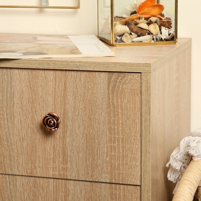 Ручка-кнопка CAPPIO Rose 01, цвет медь, 8 шт.