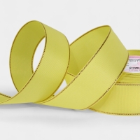 Лента репсовая 40мм*25&plusmn;1ярд(23м&plusmn;1м) золотые нити №015 жёлтый АУ