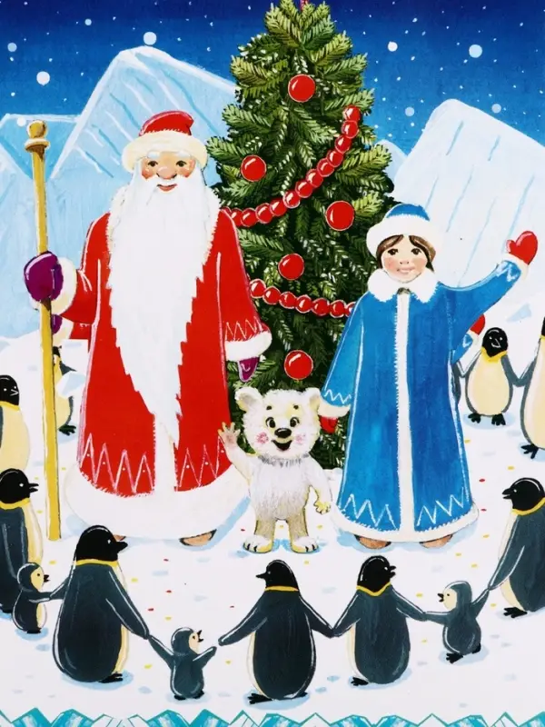 Подарочная новогодняя коробка &laquo;Пингвины&raquo;, для сладких подарков, 16.8&times;7&times;25 см