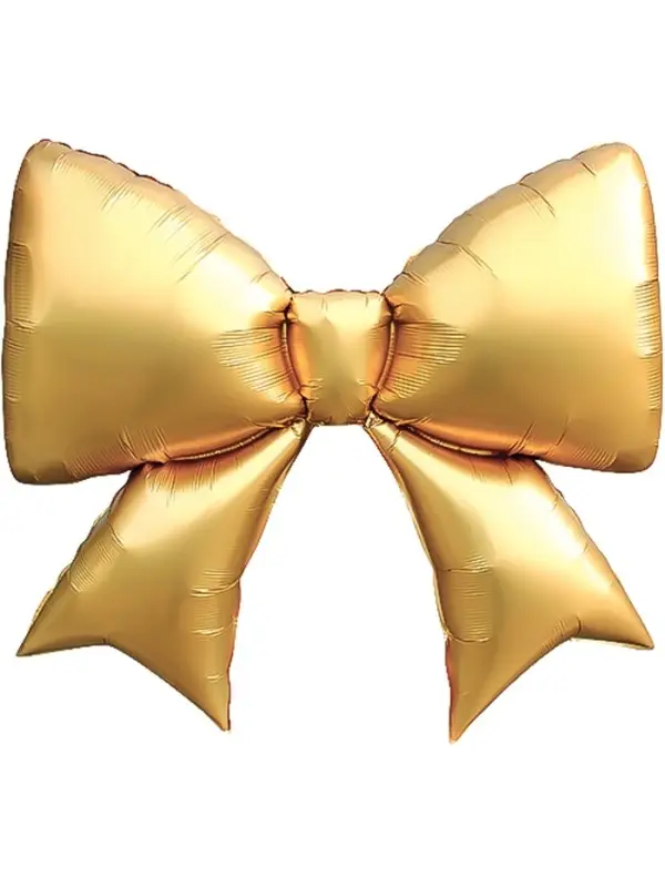 Воздушный шар фольгированный 39" "Бант" цвет золотой сатин
