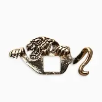 Брошь для кармана "Тигр", цвет чернёное золото