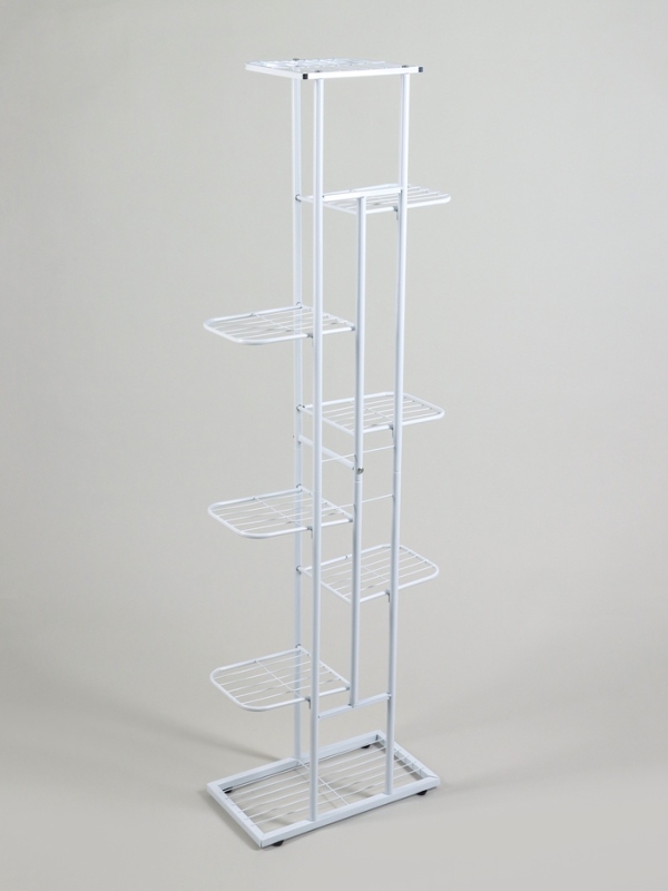 Подставка для цветов Greengo, 8 полок, 43 &times; 22 &times; 141 см, напольная, металл, белая