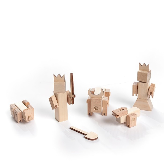 Конструктор деревянный &laquo;КубиГрад&raquo;, &laquo;КубиКрафт жители. Город 11 в 1&raquo;