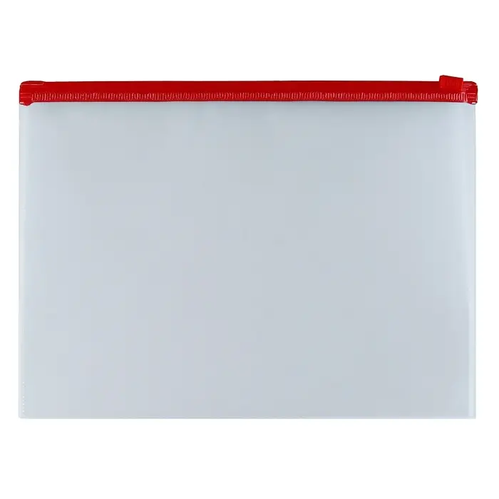 Папка-конверт на ZIP-молнии А5+, 140 мкм, ErichKrause "Fizzy Clear", прозрачная, с цветной молнией, микс