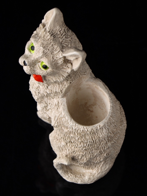 Подставка для мелочей "Кот с бантом" 14х9х7 см, бежевый