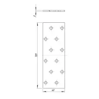 Пластина крепёжная, оцинкованная, 40 х 120 х 2 мм