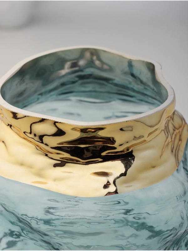 Ваза стекло настольная "Кэли стиль" элит, d-11 см, 17х15 см, зелёный