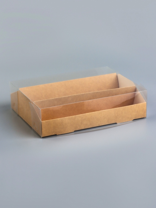 Кондитерская коробка складная под 3 эклеров, белая,16&times;13.5&times;7 см