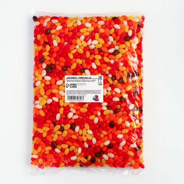 Мармелад жевательный Мармелад жевательный "Бобы желе" со вкусом ананас, личи, клубника, апельсин, кола, 2,5 кг