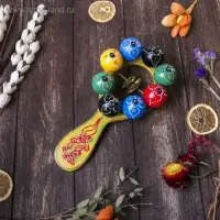 Сувенирный музыкальный инструмент &laquo;Маракас с шариками и пластинами&raquo;, радужный, 25&times;13&times;5 см, МИКС