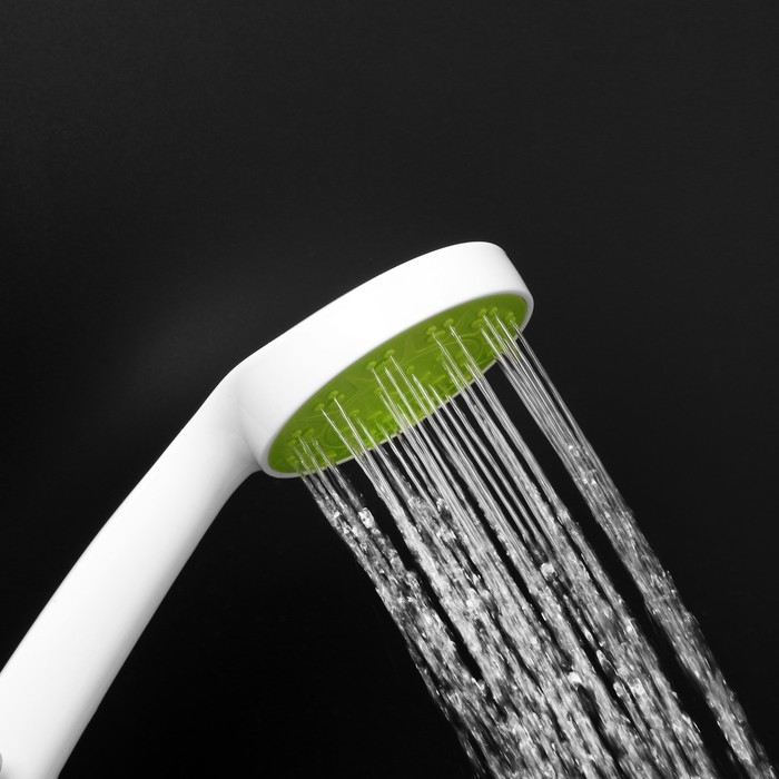 Душевая лейка ZEIN Z0207, 1 режим, пластик, цвет белый с зеленой вставкой