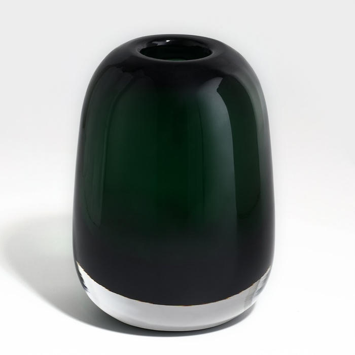 Ваза для цветов &laquo;Джозефина&raquo; из прозрачного зеленого стекла 17 х 13 х 13 см