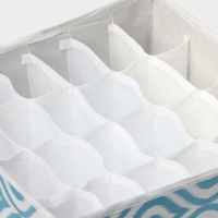 Органайзер для хранения белья Доляна &laquo;Лагуна&raquo;, 24 ячейки, 30&times;30&times;10 см, цвет бирюзовый