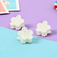 Краб для волос "Беатрис зайка" (набор 5 шт) ромашки, 3 см, белый