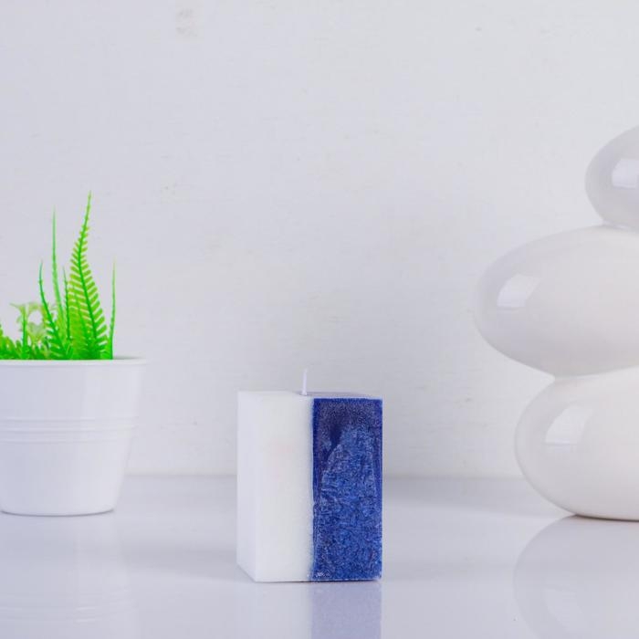 Свеча куб 5х7,5см, Свеча куб 5х7,5см, "Кристаллический узор", черника