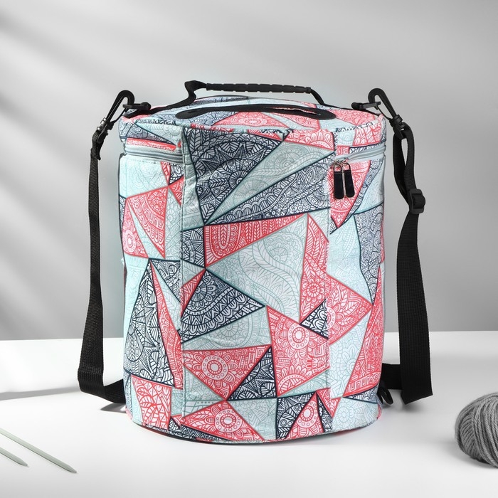 Сумка-футляр &laquo;Цветы&raquo;, с ручками/карманами, d = 28 &times; 32 см, цвет разноцветный