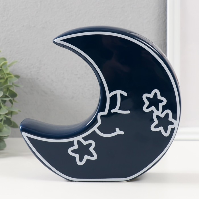 Копилка керамика "Месяц со звёздами" синий 20х5,5х19,8 см