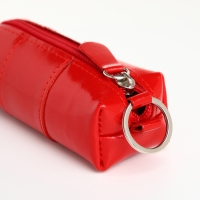 Ключница карманная на молнии, TEXTURA, длина 12,5 см, кольцо, цвет красный Ключница карманная на молнии, TEXTURA, длина 12,5 см, кольцо, цвет красный